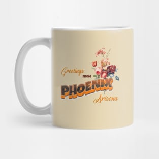 Vintage Floral Greeting Card Phoenix Arizona Mug